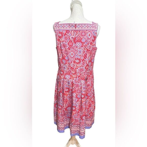 Talbots NWT Medallion Fit & Flare Square Neck Spring Summer Dress - Picture 4 of 5